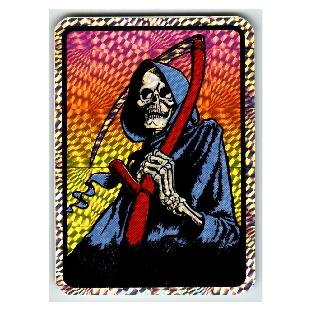 Holographic Grim Reaper Sticker Skull Scythe Death Collectible 1980's